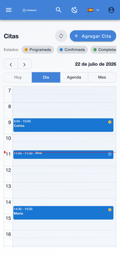 Calendario de citas en el teléfono